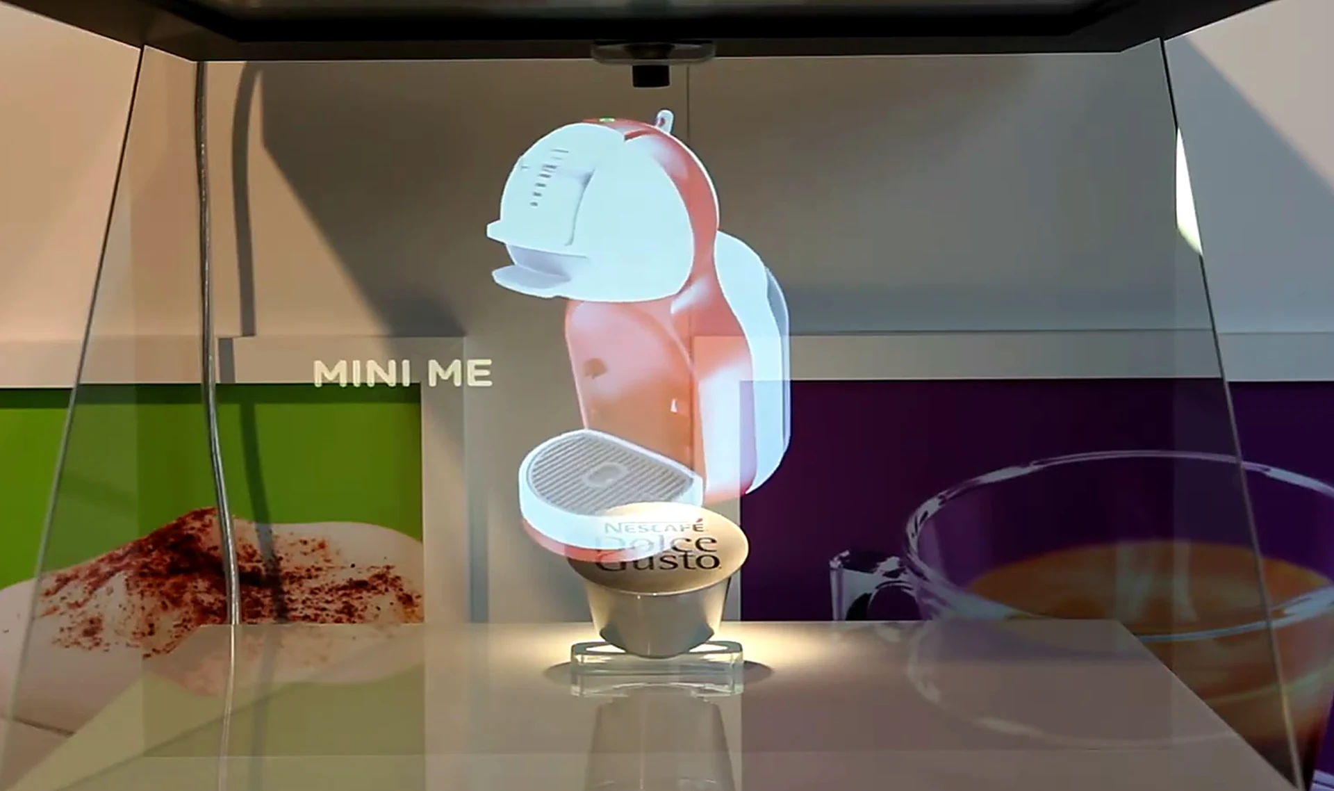 Nescafé Dolce Gusto holographic installation by Amethys Technologies